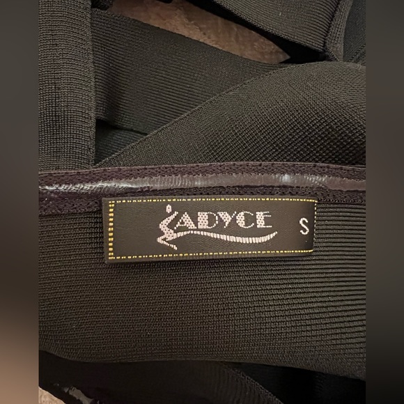 Black strapless Mini Body-con Dress with Gold Zipper - Picture 5 of 5